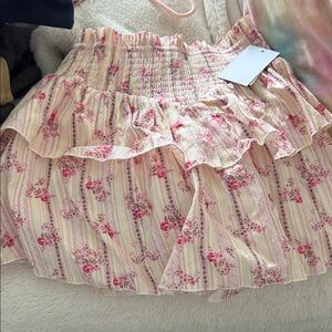 Katie J NYC Pink Floral A-Line Skirt